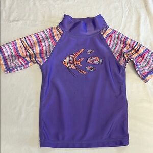 12-18M UV Skinz Purple Kids Swim Shirt with Fish Design